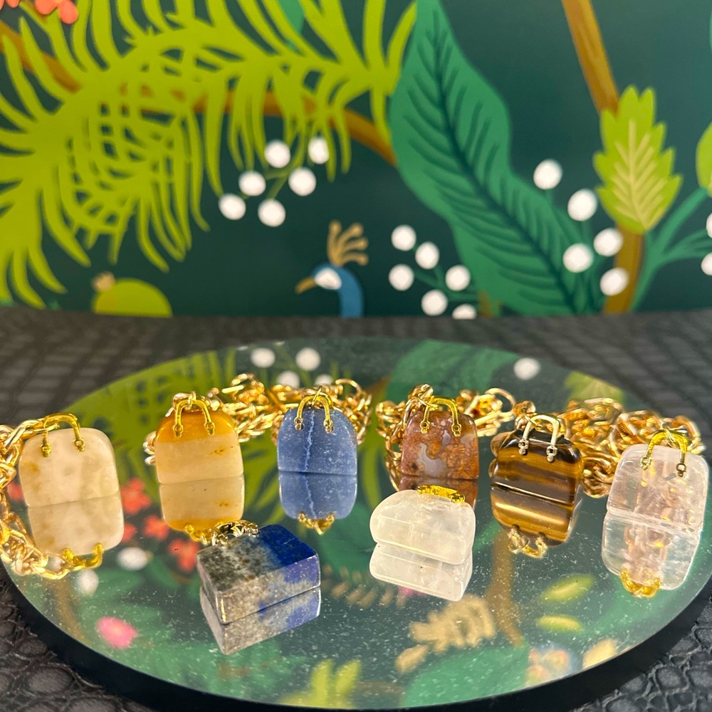 Natural crystal and stone charms for bracelets, bags or necklace. 💃💎